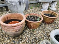 A PAIR OF TERRACOTTA PLANTERS,