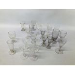 COLLECTION APPROXIMATELY 24 ASSORTED VINTAGE GLASSES AND ONE MEASURE