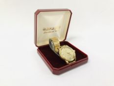 A VINTAGE OMEGA SEAMASTER GENTLEMAN'S AUTOMATIC WRIST WATCH ON EXPANDABLE BRACELET STRAP - SOLD AS