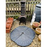 CAST IRON CHIMINEA GARDEN STOVE H 120CM,