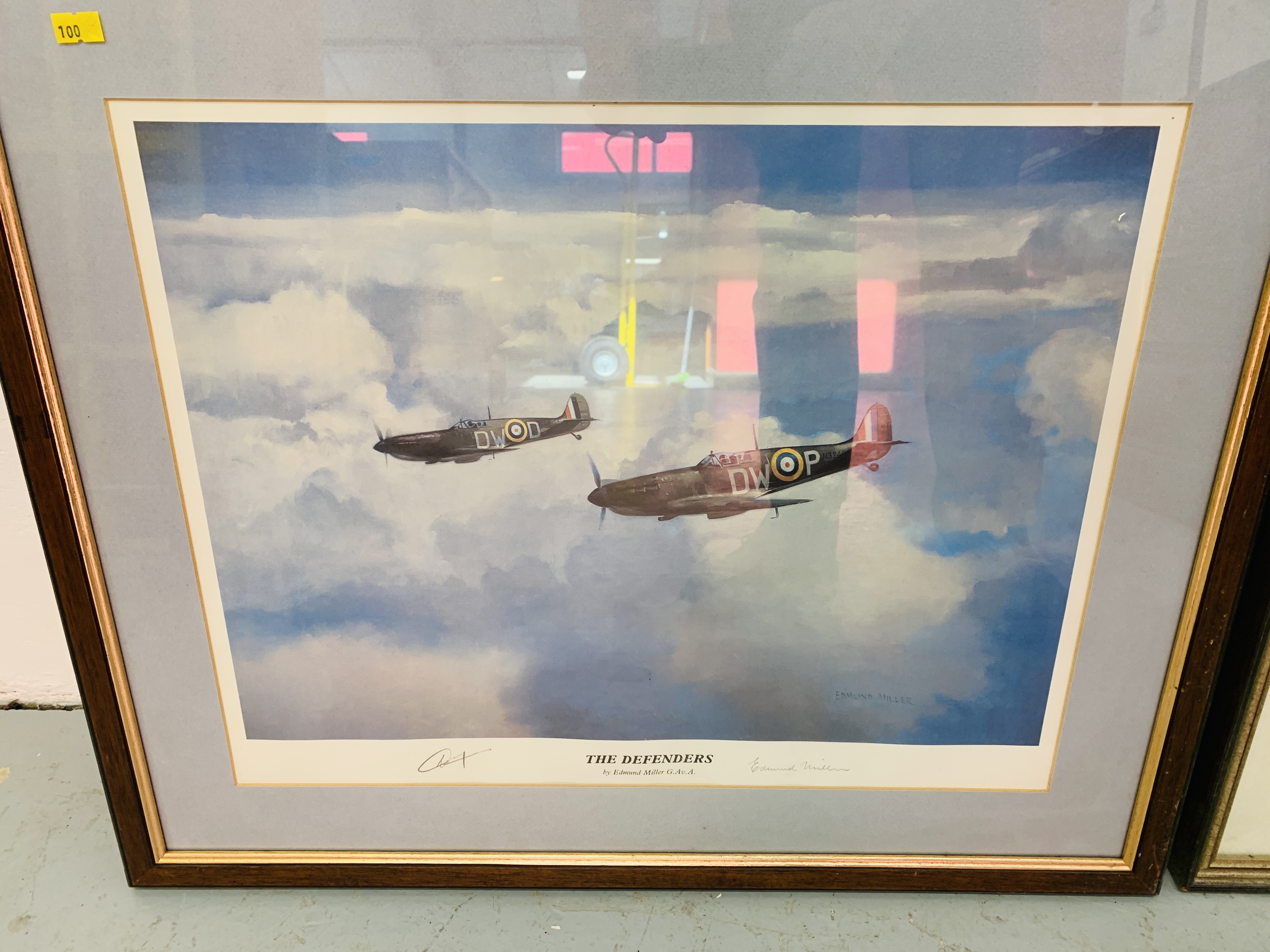 2 FRAMED AND MOUNTED FIGHTER PLANE PRINTS "HIGH SPIRITS" 1940, - Image 4 of 5