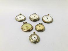 6 X VINTAGE POCKET WATCHES TO INCLUDE MILITARY INTEREST