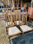 SET OF 4 1940'S SLAT BACK DINING CHAIRS