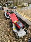 A MOUNTFIELD SB3H PETROL ROTARY LAWN MOWER DRIVEN BY HONDA GCV 1600HC ENGINE COMPLETE WITH GRASS