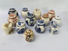 13 X ASSORTED GINGER JARS TO INCLUDE MASONS ETC.