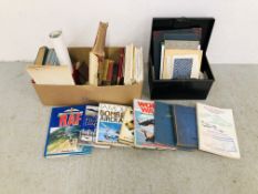 BOX OF ASSORTED EPHEMERA TO INCLUDE NORFOLK LIFE MAGAZINES, COLLECTION OF RAF BOOKS,