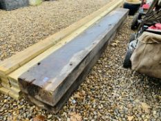 2 X RAILWAY CROSSING TIMBER SLEEPERS EACH L 305CM X 29CM X 14CM