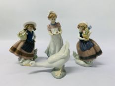 3 X LLADRO PORCELAIN COLLECTORS FIGURES "SPRING IS HERE" HEIGHT 17CM (MODEL 5223,