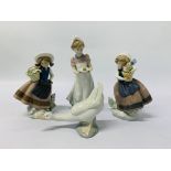 3 X LLADRO PORCELAIN COLLECTORS FIGURES "SPRING IS HERE" HEIGHT 17CM (MODEL 5223,