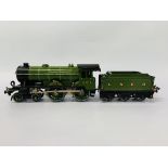 VINTAGE HORNBY MECCANO 0 GAUGE BRAMHAM MOOR 201 CLOCKWORK LOCOMOTIVE & TENDER