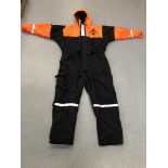 A FLADEN RESCUE SYSTEM FULL BODY SUIT SIZE LARGE (ORANGE AND BLACK)