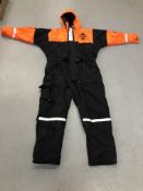 A FLADEN RESCUE SYSTEM FULL BODY SUIT SIZE LARGE (ORANGE AND BLACK)