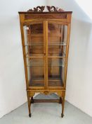 PERIOD MAHOGANY FINISH DISPLAY CABINET, INLAID DETAIL,