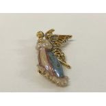 KIRKS FOLLY ENAMELLED ANGEL BROOCH