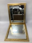 2 GILT FRAMED BEVEL EDGE WALL MIRRORS, EACH 59 X 49CM.