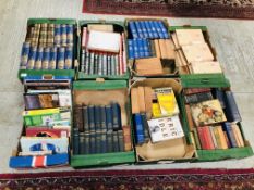 8 X BOXES OF ASSORTED BOOKS TO INCLUDE "THE CHILDREN'S ENCYCLOPEDIA", "LOVEL THE WIDOWER",