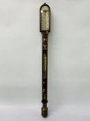 A I.P. MOLLER MARIENE STICK BAROMETER WITH M.O.P. INLAY - HEIGHT 93CM.