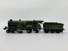 VINTAGE HORNBY MECCANO 0 GAUGE CLOCKWORK CAERPHILLY CASTLE 4073 LOCOMOTIVE & TENDER