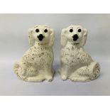 PAIR OF STAFFORDSHIRE STYLE SPANIELS - H 33CM.