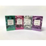 4 X YARDLEY LONDON 50ML EAU DE TOILETTE TO INCLUDE LILAC AMETHYST, FLORA JADE,