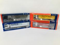 4 X CORGI LIMITED EDITION COMMERCIALS, BOXED TO INCLUDE NORFOLK LINE CC12204 SCANIA FRIDGE TRAILER,