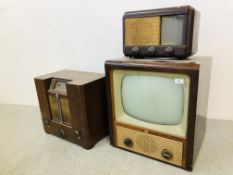 VINTAGE STELLA TELEVISION TYPE ST8517U ALONG WITH A GEC FIDELITY SHORT WAVE 5 RECEIVER CAT NO.