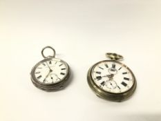 VINTAGE SILVER CASED POCKET WATCH MARKED "THE BEACON ENGLISH LEVER" ALONG WITH A MAGNETIQUE POCKET