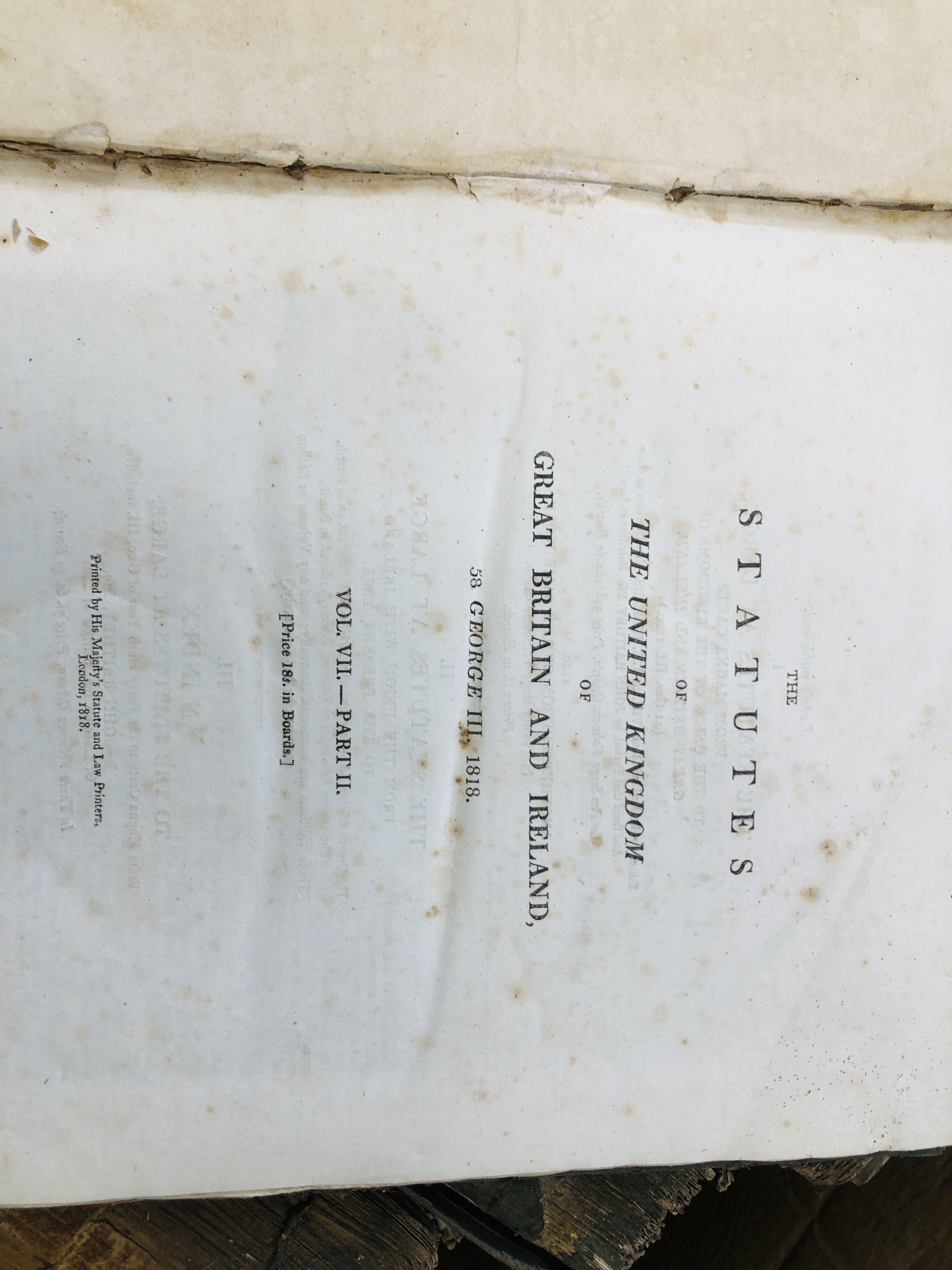 3 X BOXES OF VINTAGE BOOKS THE STATUTES OF THE UNITED KINGDOM OF GREAT BRITAIN AND IRELAND - Image 5 of 5