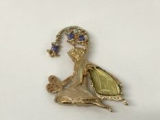 KIRKS FOLLY ENAMELLED FAIRY BROOCH