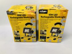 2 RECHARGEABLE LED FLOODLIGHTS