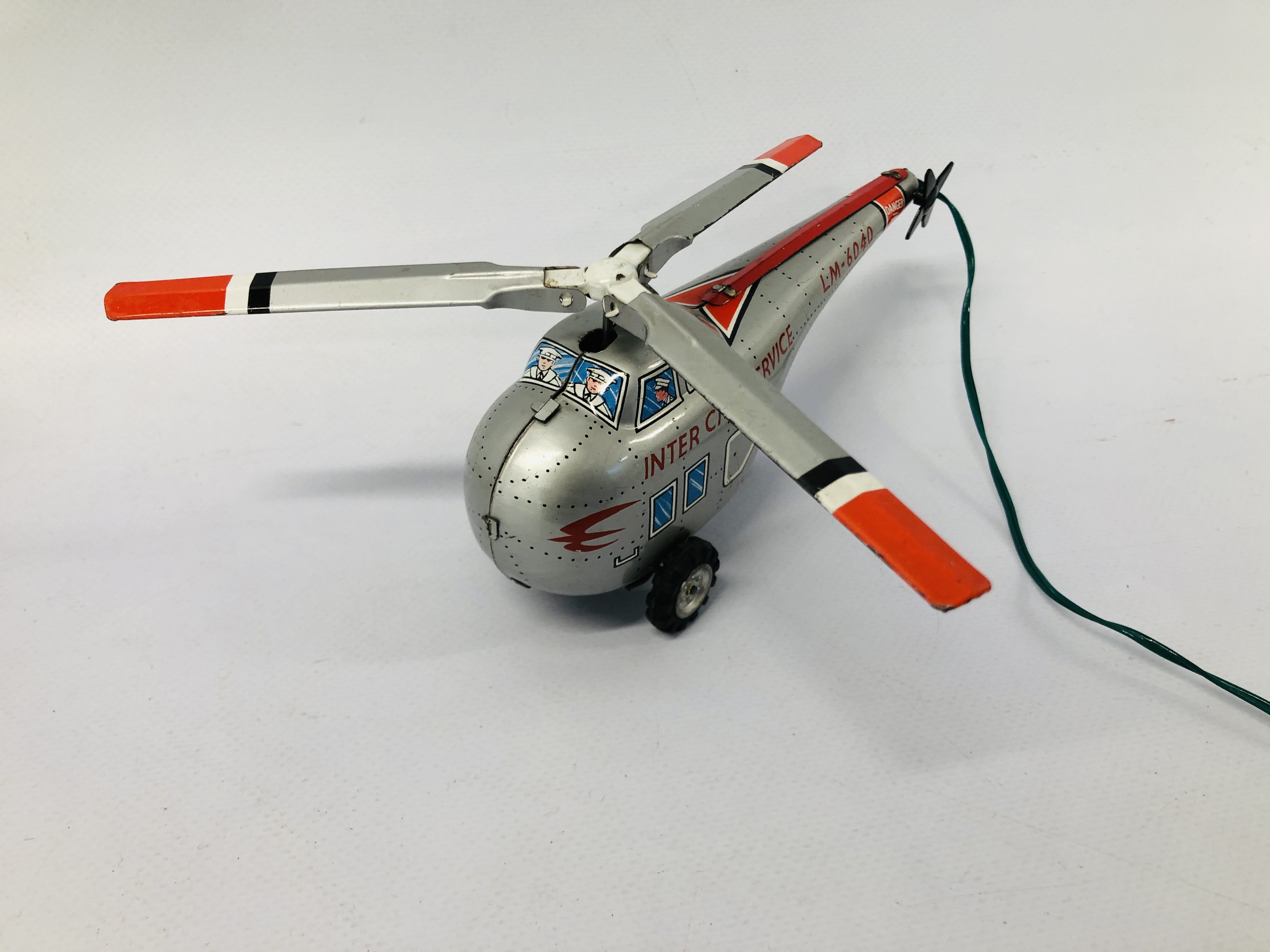 A VINTAGE GREEN MONK COMBEX ORBITOY PAT NO 11468/69 + BATTERY OPERATED HELICOPTER REMOTE CONTROL - Image 7 of 7