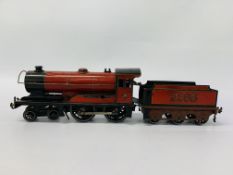 VINTAGE BASSETT & LOWKE 0 GAUGE CLOCKWORK PRINCESS ELIZABETH LOCOMOTIVE & TENDER