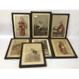SEVEN FRAMED VANITY FAIR PRINTS - "MR JUSTICE MANISTY", "ONE OF THE FAMILY", "OUR WEAKEST JUDGE",