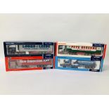 4 X CORGI LIMITED EDITION COMMERCIALS, BOXED TO INCLUDE PETE OSBORNE CC12209 SCANIA CURTAINSIDE, J.