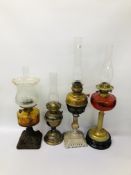 4 X PERIOD OIL LAMPS,