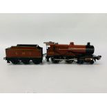 VINTAGE BASSET L0WKE LMS 1108 CLOCKWORK LOCOMOTIVE AND TENDER