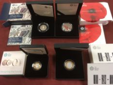 GB COINS: SILVER PROOF PIEDFORT COINS IN