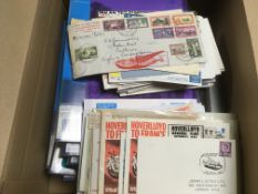 BOX OF COVERS AND CARDS, AIRMAIL, HOVERC