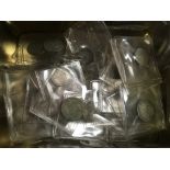 BOX MAINLY SILVER COINS, PRE '47 FACE AP