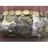 TUB OF PRE '47 SILVER COINS, FACE APPROX