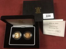 GB GOLD COINS: 2004 & 2005 PROOF SOVEREI