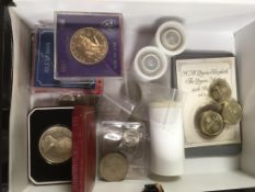 BOX OF MIXED COINS, GB CUPRO NICKEL IN B