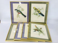 A SET OF SIX FRAMED ORNITHOLOGICAL PRINTS - W 29CM. H 40CM.