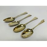 3 GEORGIAN OLD ENGLISH PATTERN SILVER SERVING SPOONS,