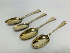 3 GEORGIAN OLD ENGLISH PATTERN SILVER SERVING SPOONS,