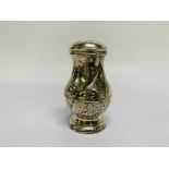 A SILVER MID-C18TH SUGAR CASTER WITH SPIRAL DECORATION (110g)