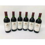 6 BOTTLES OF BORDEAUX 750ML RED WINE