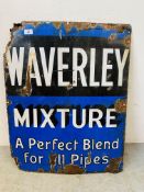 VINTAGE ENAMEL "WAVERLEY MIXTURE" A PERFECT BLEND FOR ALL PIPES A/F CONDITION - W 61CM. H 76CM.