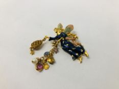 KIRKS FOLLY ENAMELLED FAIRY BROOCH