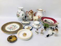 COLLECTION OF CERAMICS TO INCLUDE SHELLEY CUP & SAUCER, CORONATION DISH,